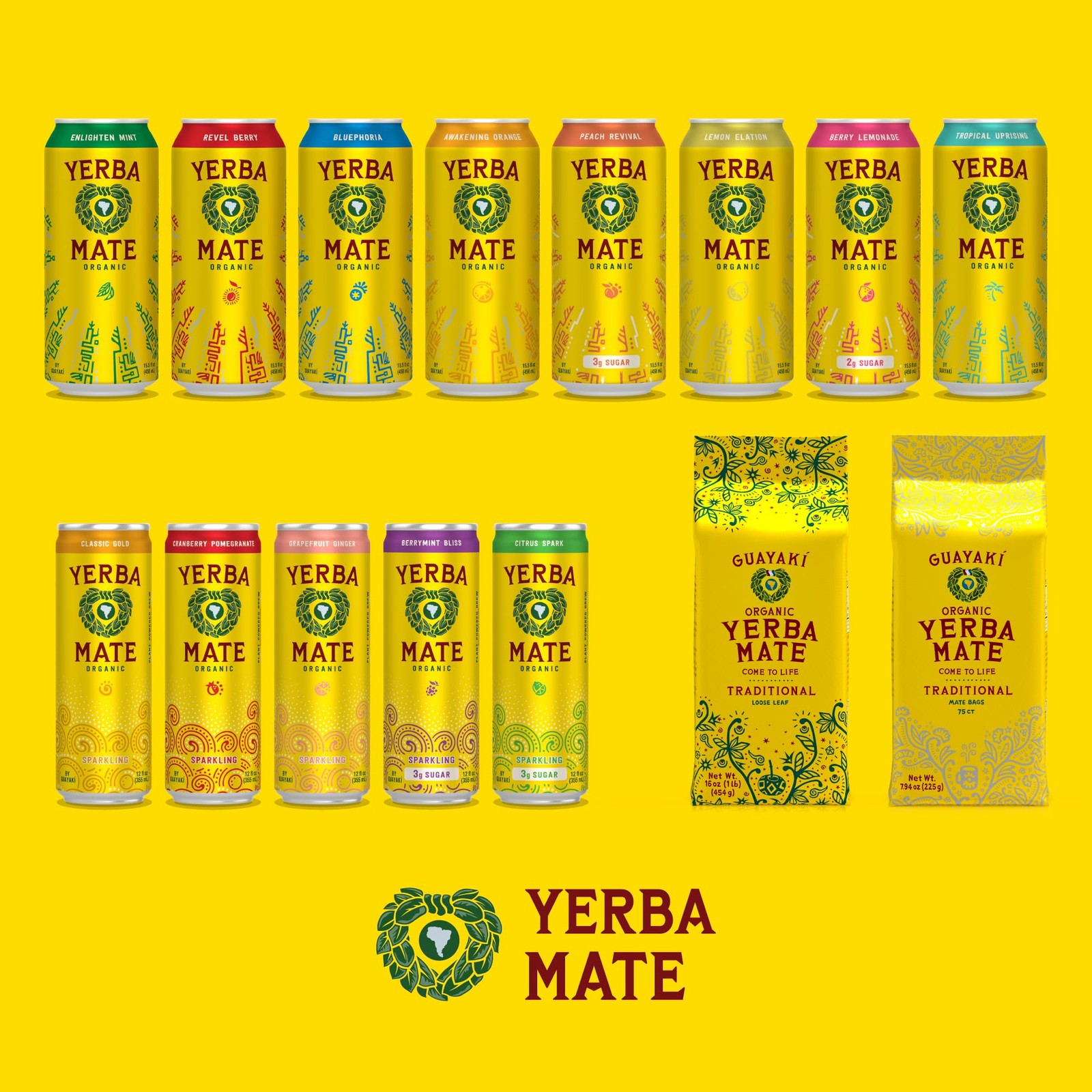 Yerba Madre Organic Yerba Mate Energy Drink Alternative Berry Lemonade Low Su…