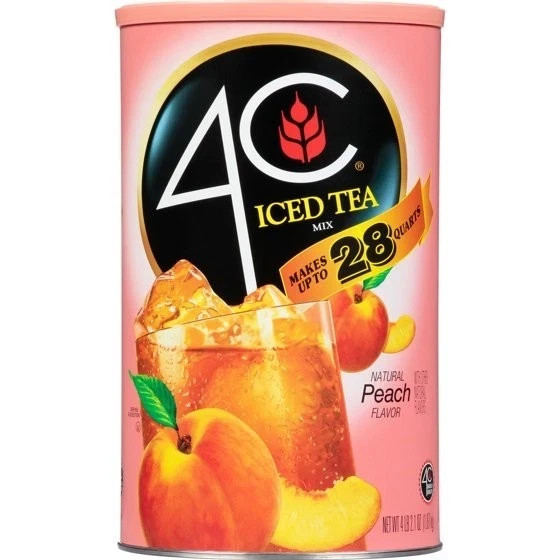 4C Natural Peach, Lemon Raspberry Iced Tea Mix, 66.1 oz😋Choose your flavor