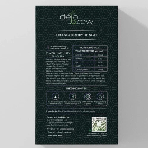 Deja Brew Classic Earl Grey Tea 16 Tea Bags Free Shipping World Wide