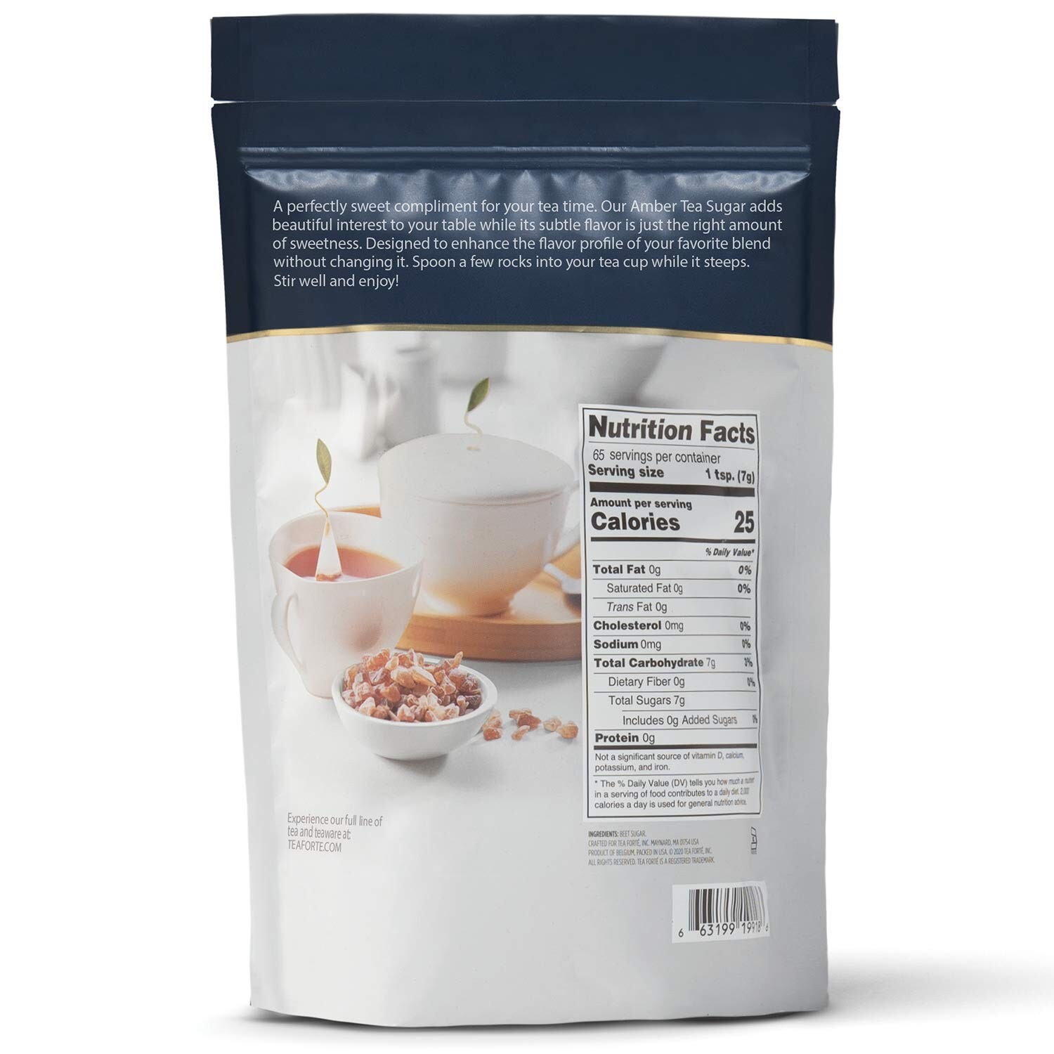 1 lb Resealable Bag of Natural Amber Beet Rock Sugar for Baking & Beverages
