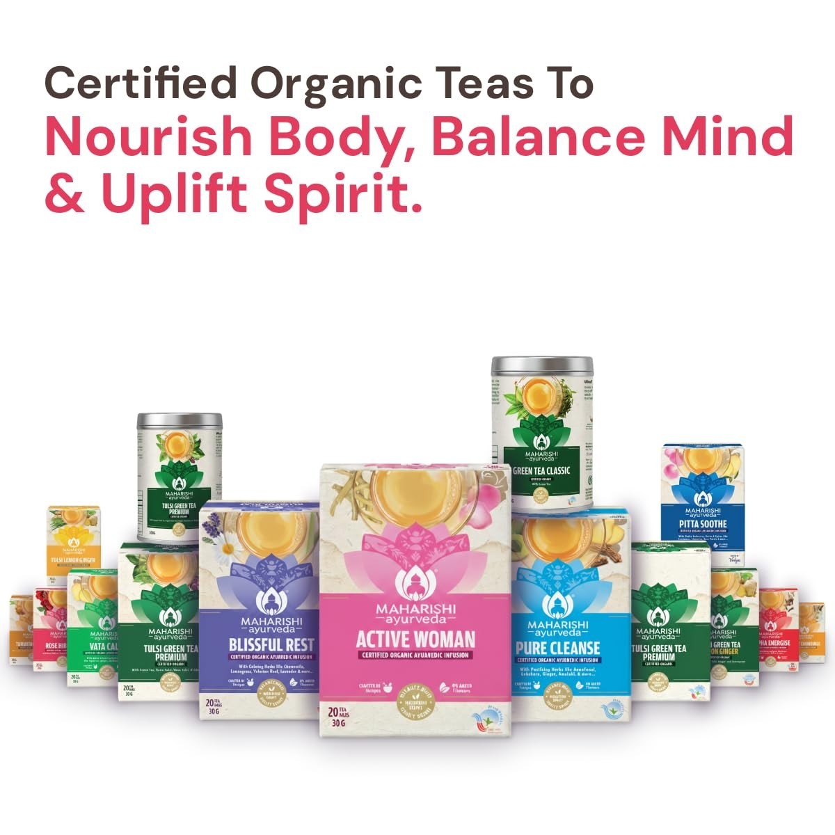 Maharishi Ayurveda All Natural Rose Hibiscus Herbal Tea, 20 Tea Bag