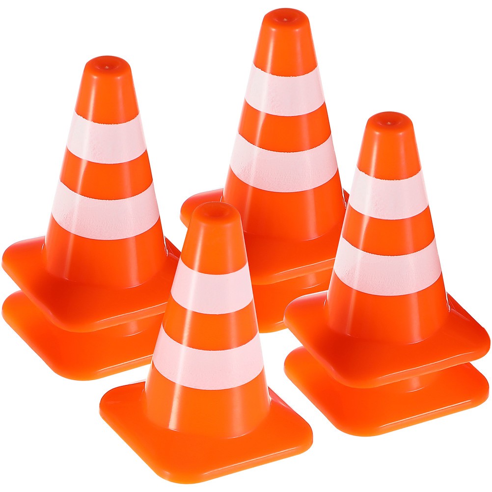 7 Pcs Miniature Road Cones Simulation Traffic Sign Toys for Kids Early Education