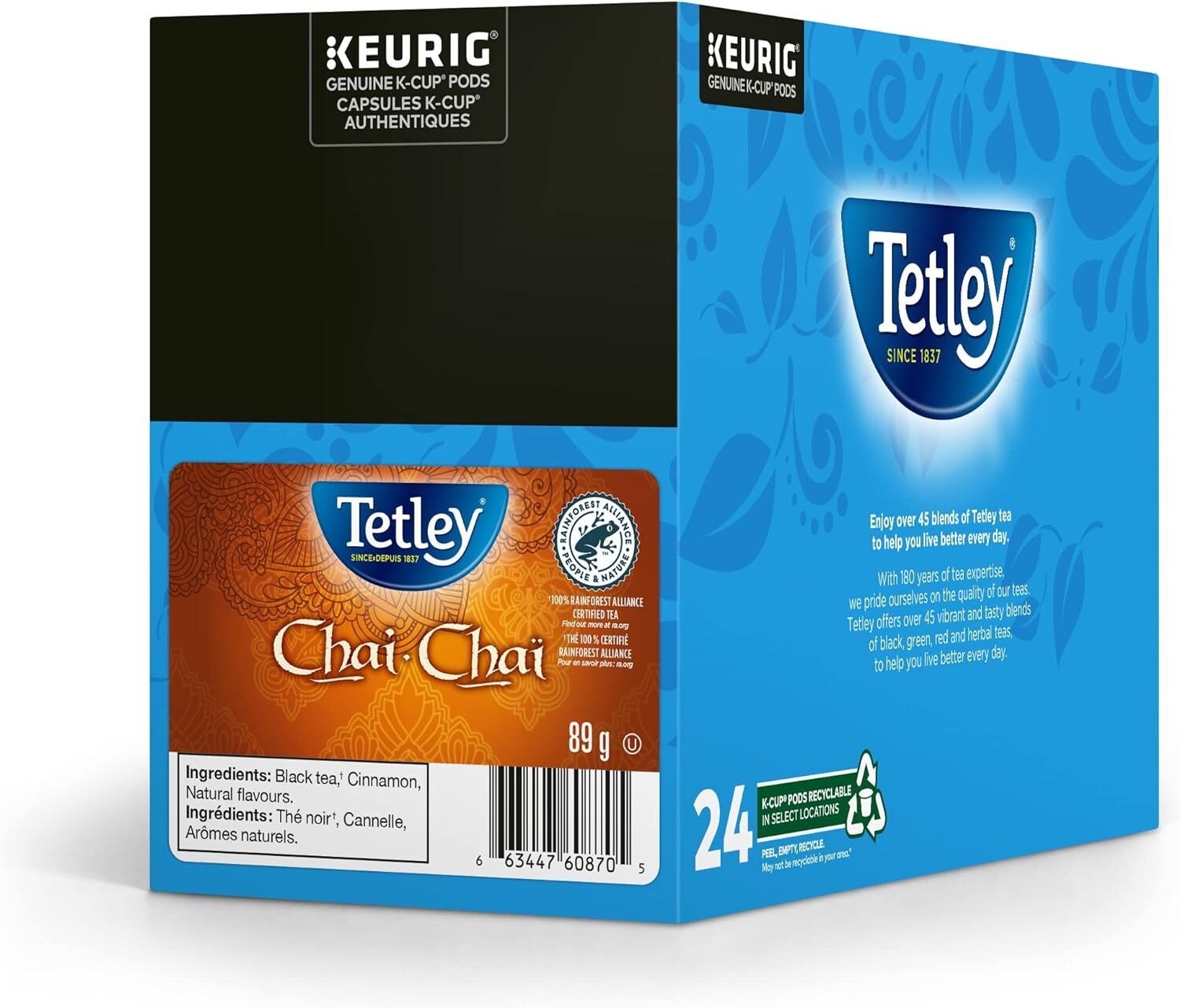 Tetley Chai Tea 24 to 144 Count Keurig K cups Pick Any Size FREE SHIPPING