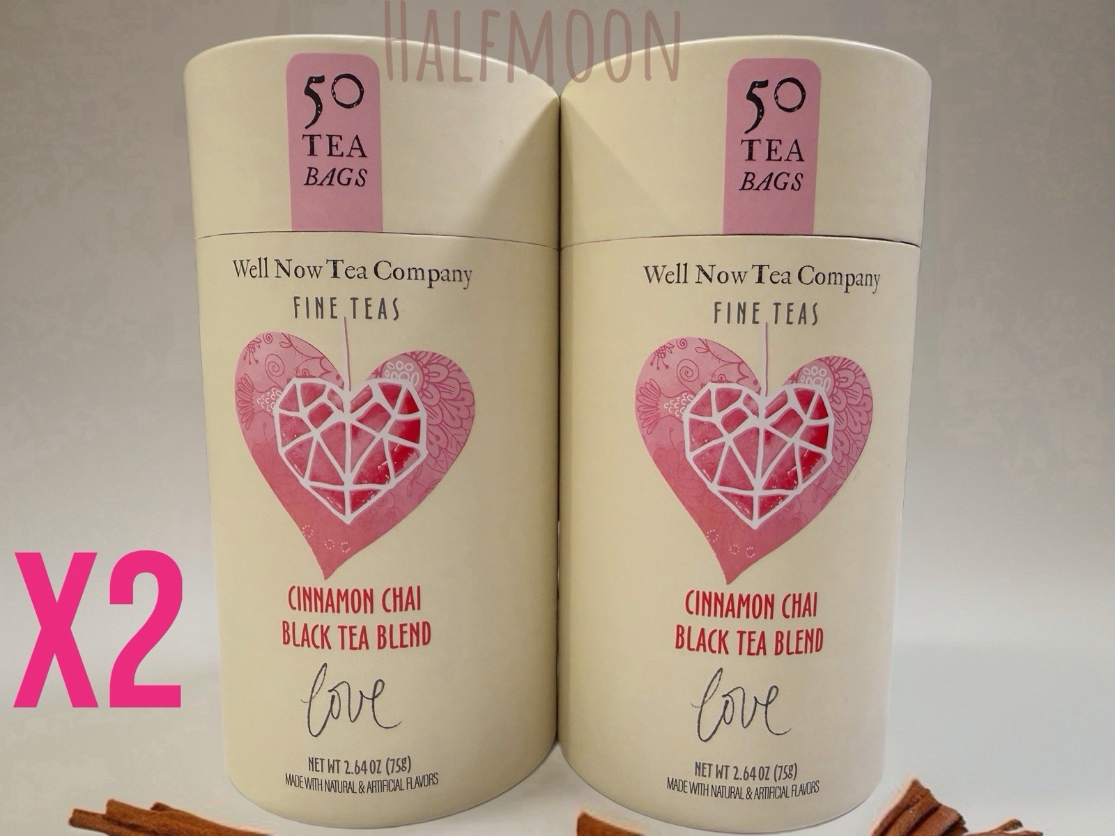 Well Now Tea Company Cinnamon Chai Black Tea 2 Pack 50 Bags Each