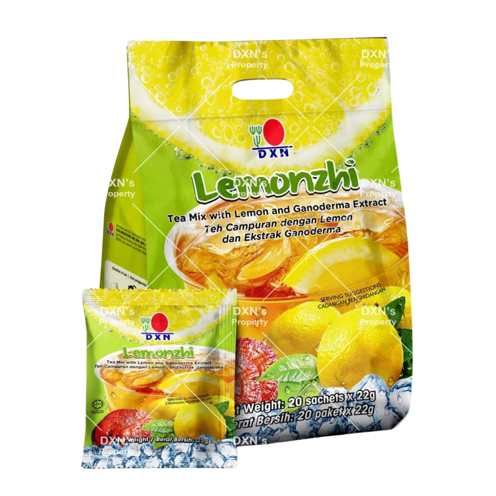 DXN Lemonzhi Instant Lemon Tea with Ganoderma 20 Sachets 440g Malaysia