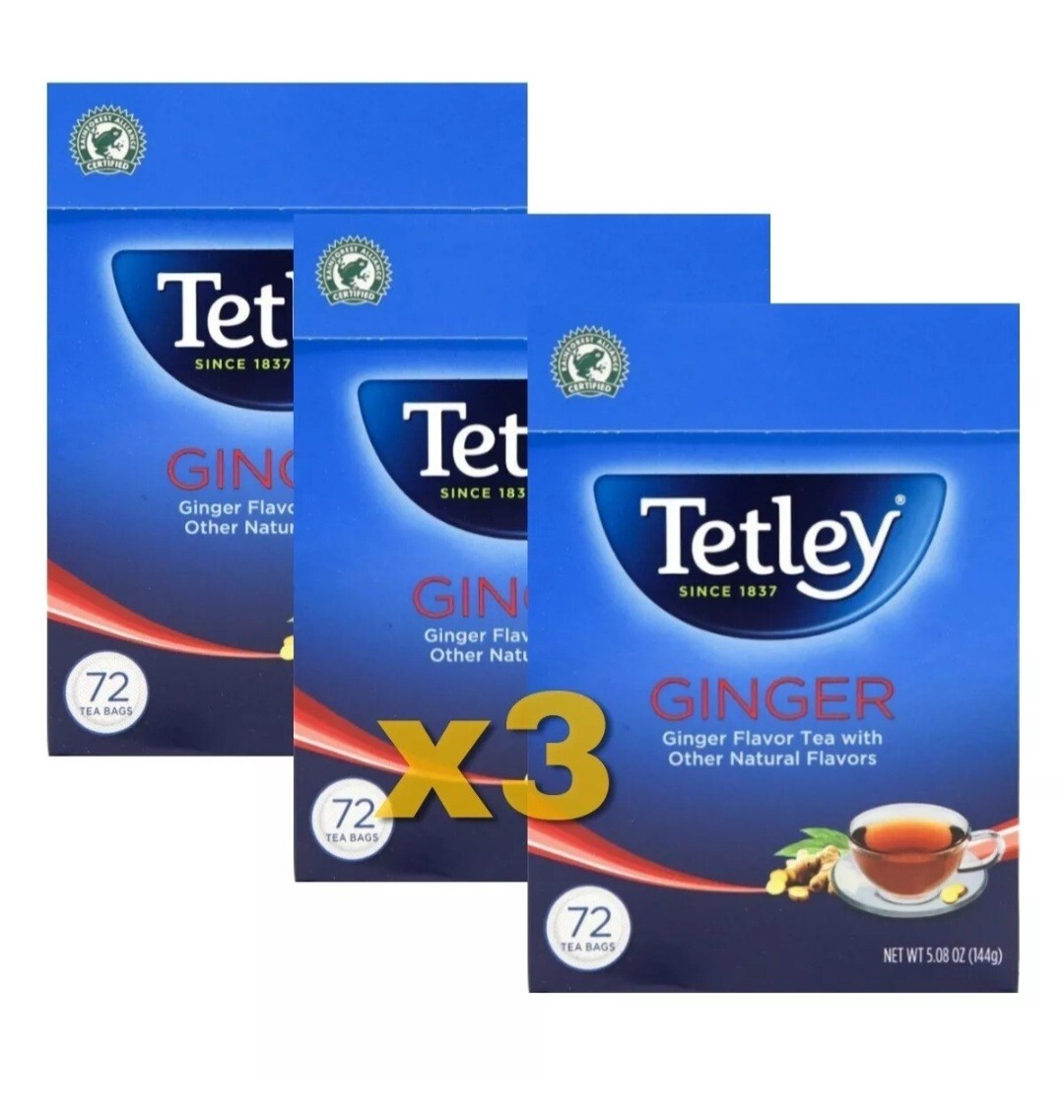 Tetley Ginger Tea Bags (72 Tea Bags – 5.08oz) 3 Packs Offer – Free Shipping