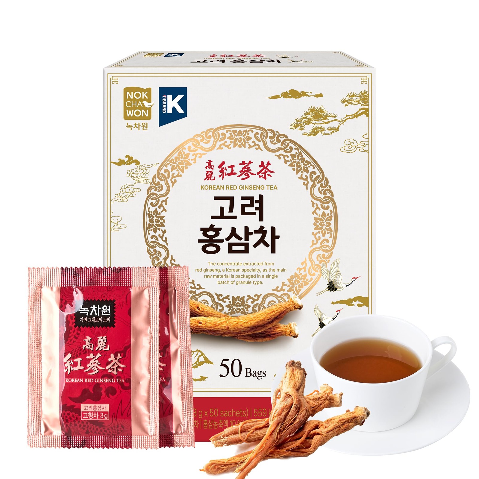 [] Korean Red Ginseng Tea Granules – 50 Sachets of Premium Panax Root Extract…