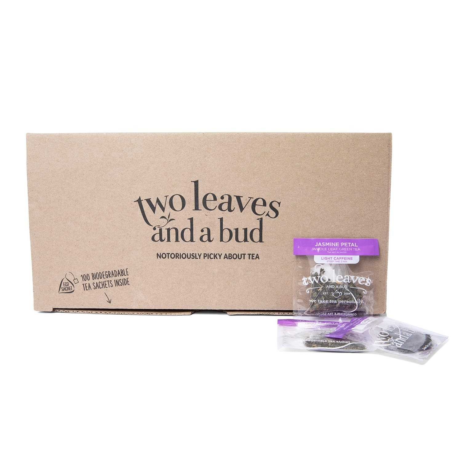 Two Leaves and a Bud Jasmine Green Tea Bags, 100 Count (Pack of 1) Whole Leaf…