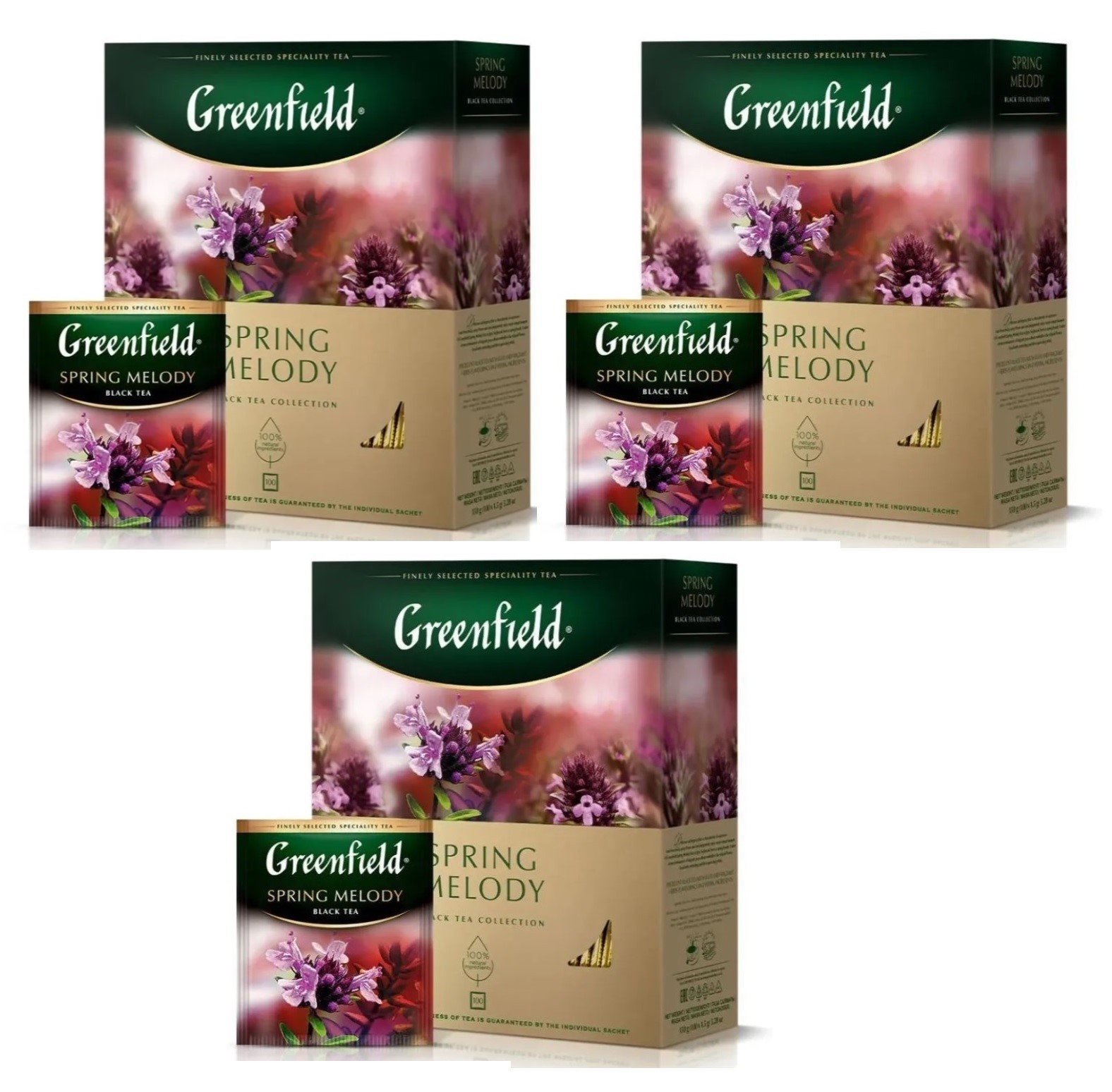 “Greenfield” Tea “Spring Melody” 3pc*100bags