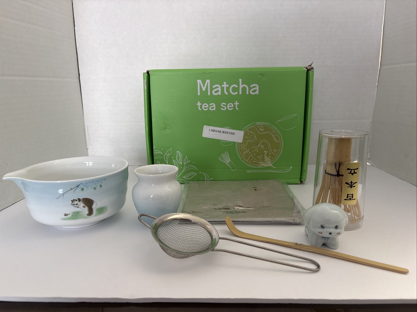 Matcha Whisk Set, Matcha Kit Includes Ceramic Matcha Bowl, 7 Pcs Matcha Tea Gree