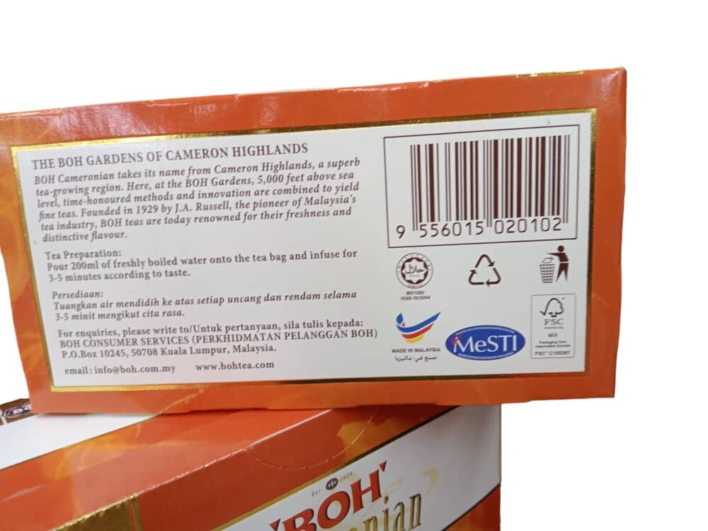 ‘BOH” BLACK TEA Cameronian Gold BlendH ( 3 boxes X 20 tea bags )
