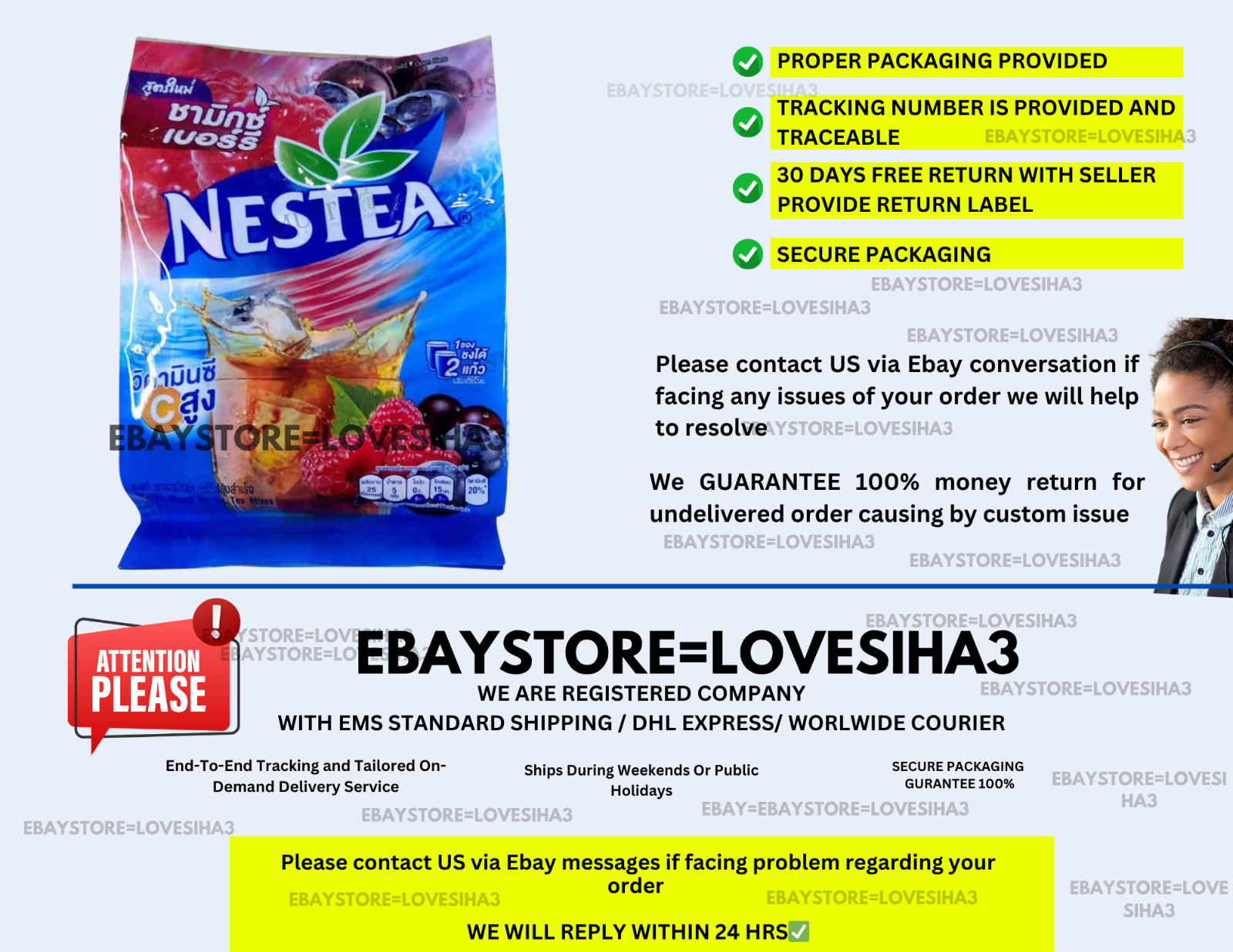 NESTEA Instant Mixed Berries Tea Mixes High Vitamin C 225g (12.5g x 18 sachets)