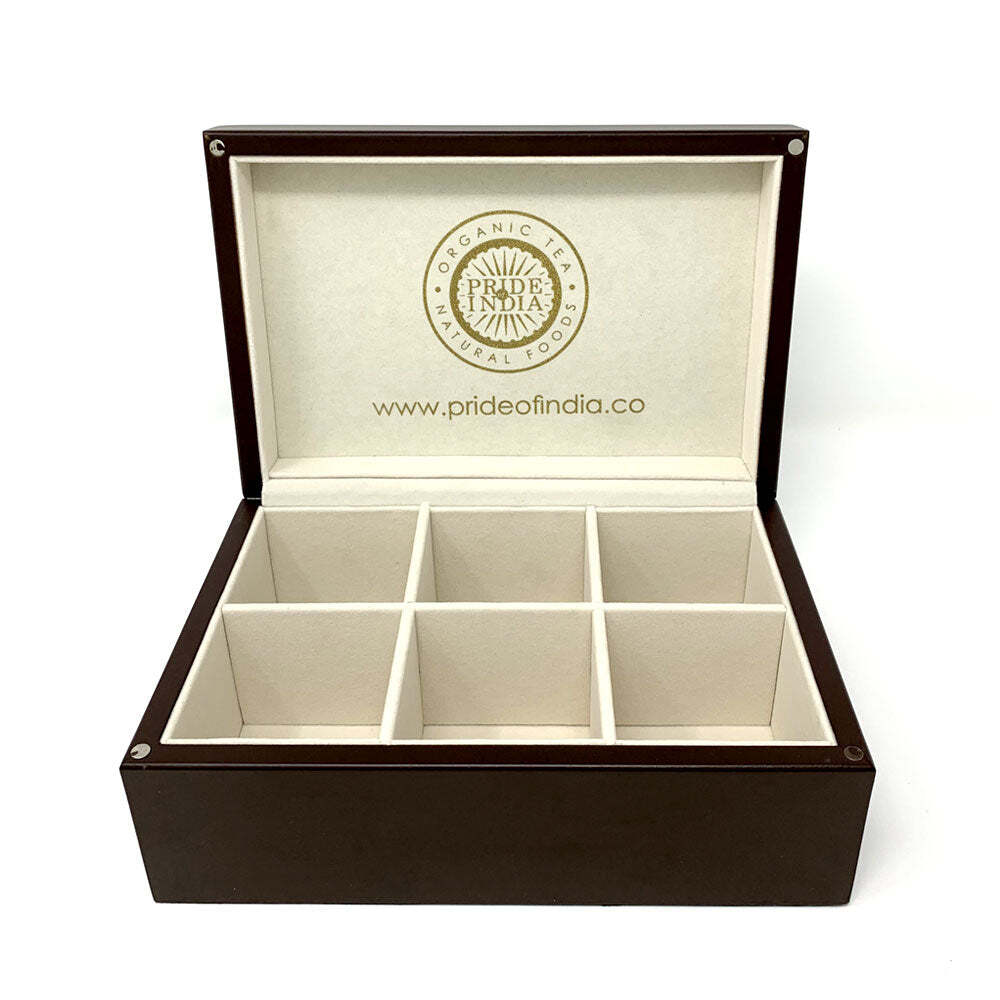 Natural Indian Tea Assortment Chest, 6 Types – 72 Tea Bags