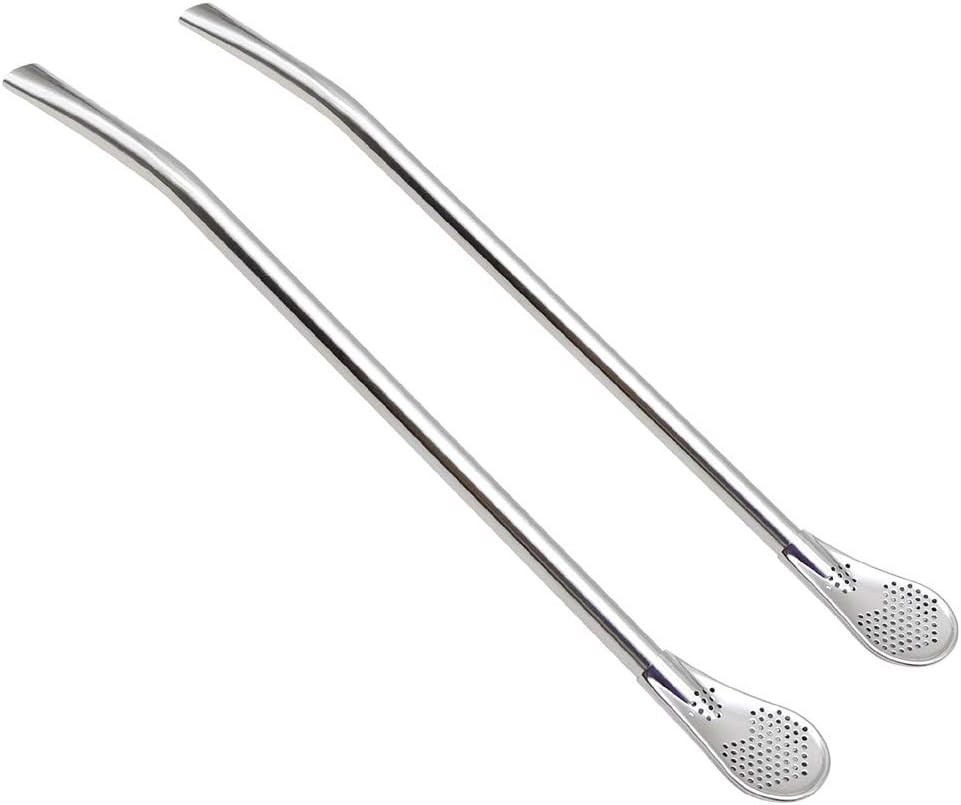 8.3 Inches Long Yerba Mate Bombilla Gourd Drinking Filter Straws Soft Heatproof