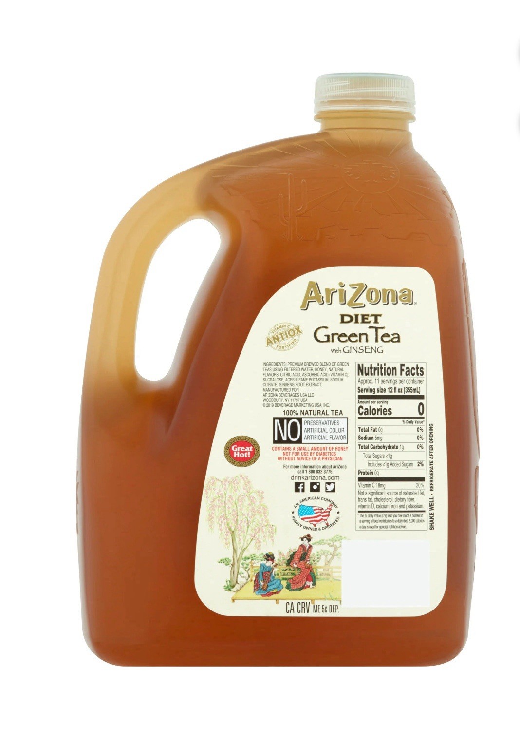 2 PK – AriZona Diet Green Tea w/ Ginseng 128 fl oz