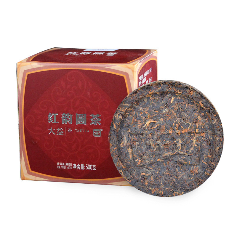 Red Rhyme Round Tea * 2018 Yunnan TAETEA Menghai Dayi Ripe Pu Er Puer Cake 1801