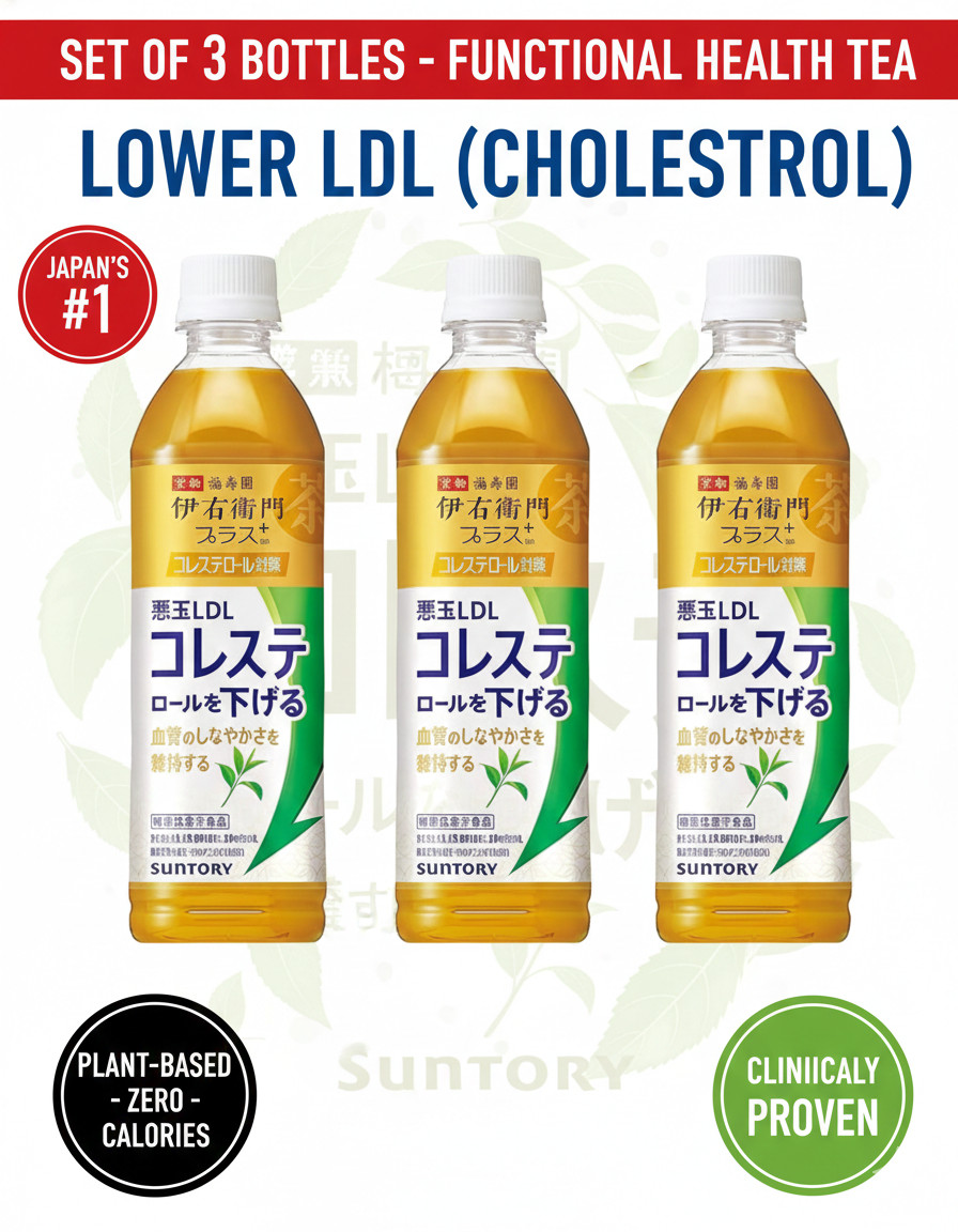 Suntory Iyemon Plus Japanese Green Tea 500ml x 3 Lowering Bad Cholesterol FOSHU