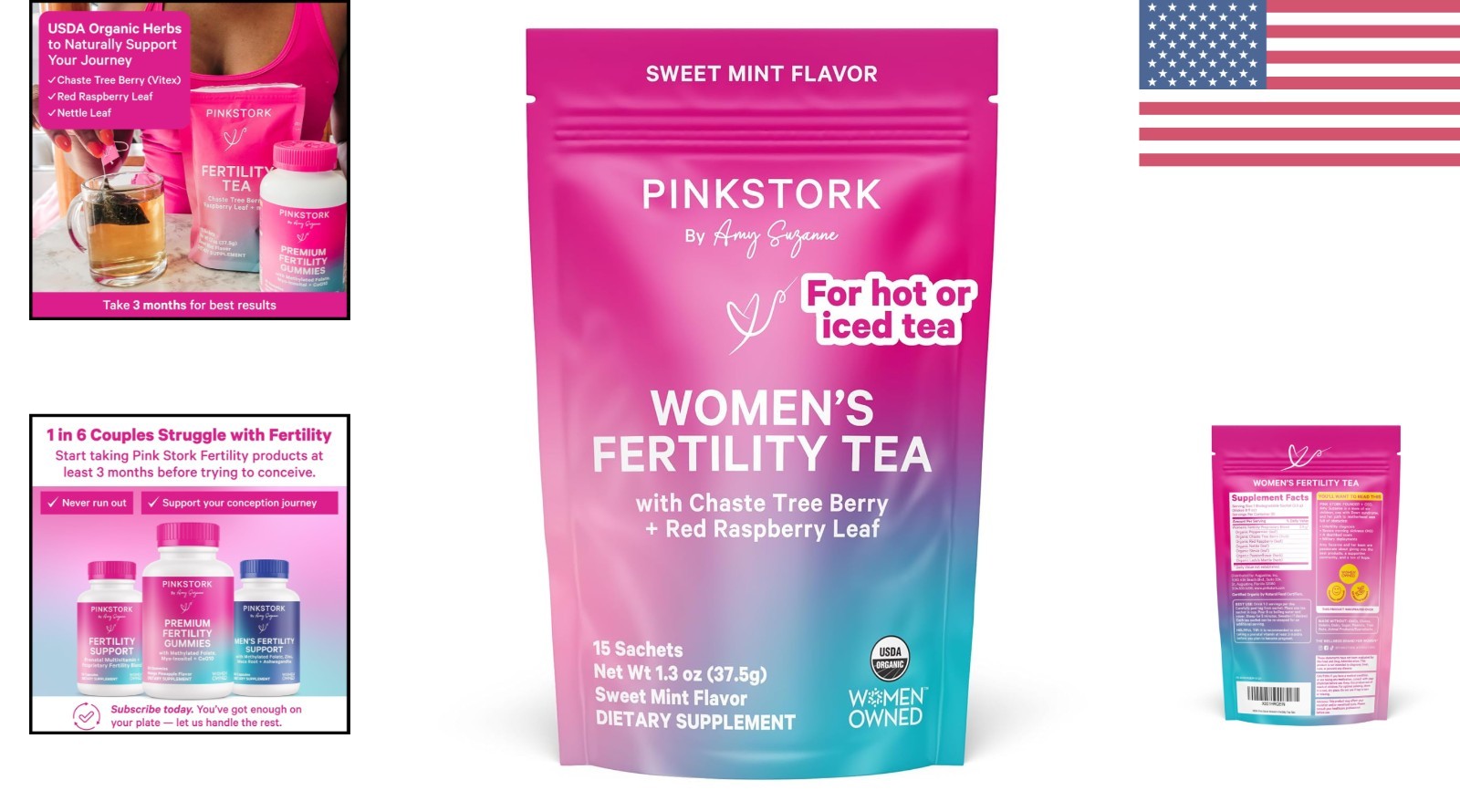 Minty Fertility Tea for Women – Supports Conception & Hormonal Balance, 15 Count