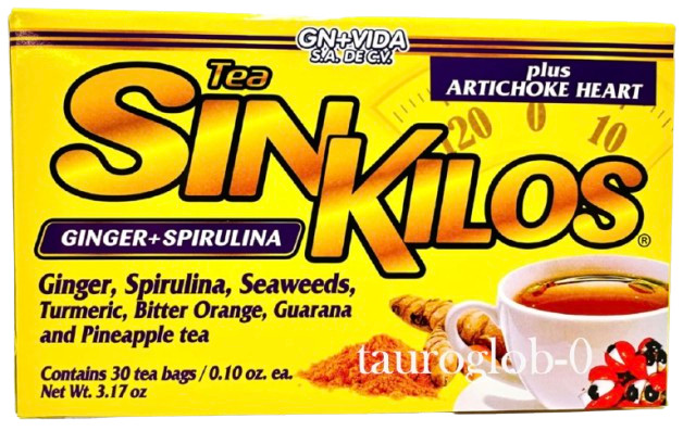 SinKilos Detox Tea GN+Vida Herbal Blend Ginger Turmeric 30 Ct Caffeine Free