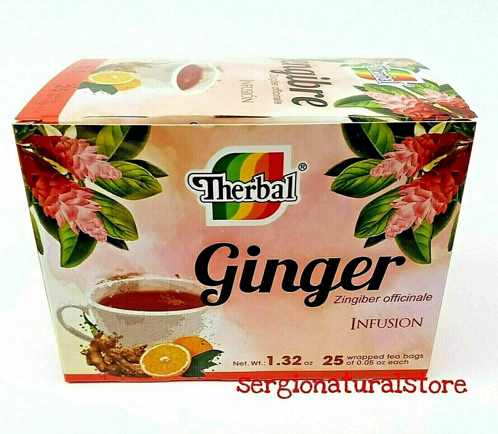 2 Packs TE de JENGIBRE / GINGER TEA BLEND 50 Bags Therbal Made in Mexico