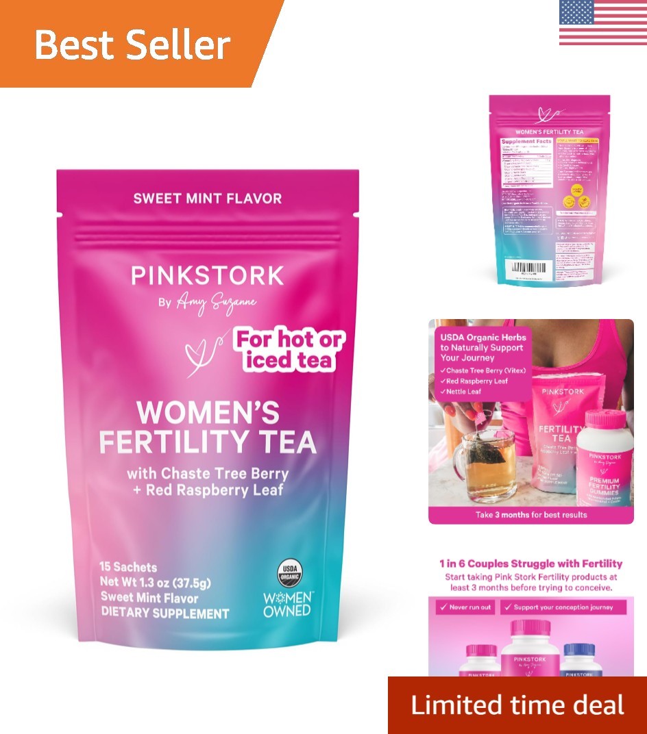 Minty Fertility Tea for Women – Supports Conception & Hormonal Balance, 15 Count