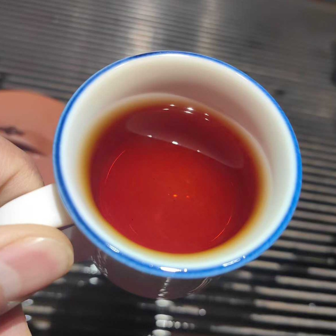 1960s Vintage Raw Puerh Tea Cake, Unwrapped Red Mark Song Pin Hao 400g