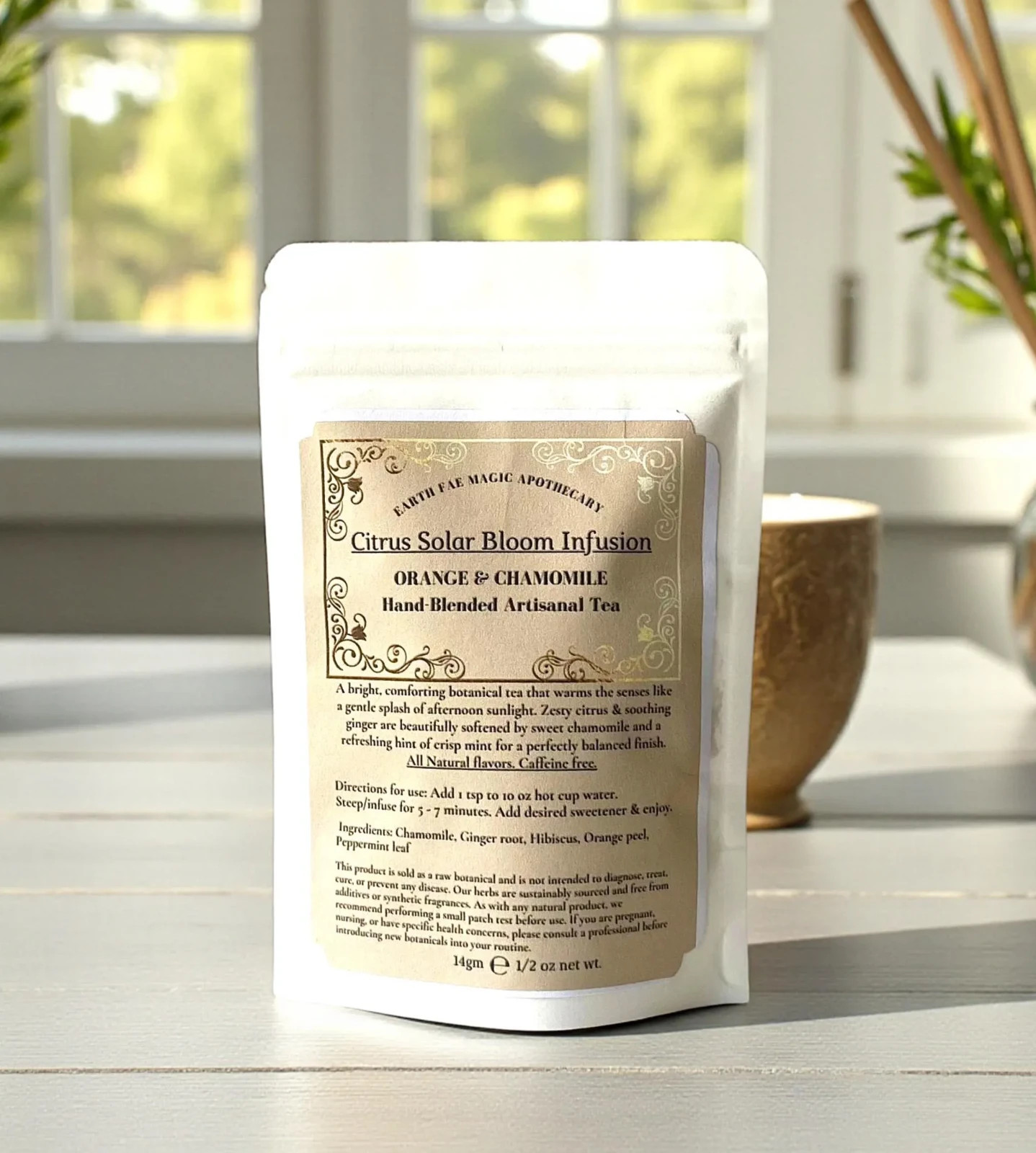Citrus Chamomile Sampler Tea Lover Organic Herbal Loose Leaf Blend Caffeine Free