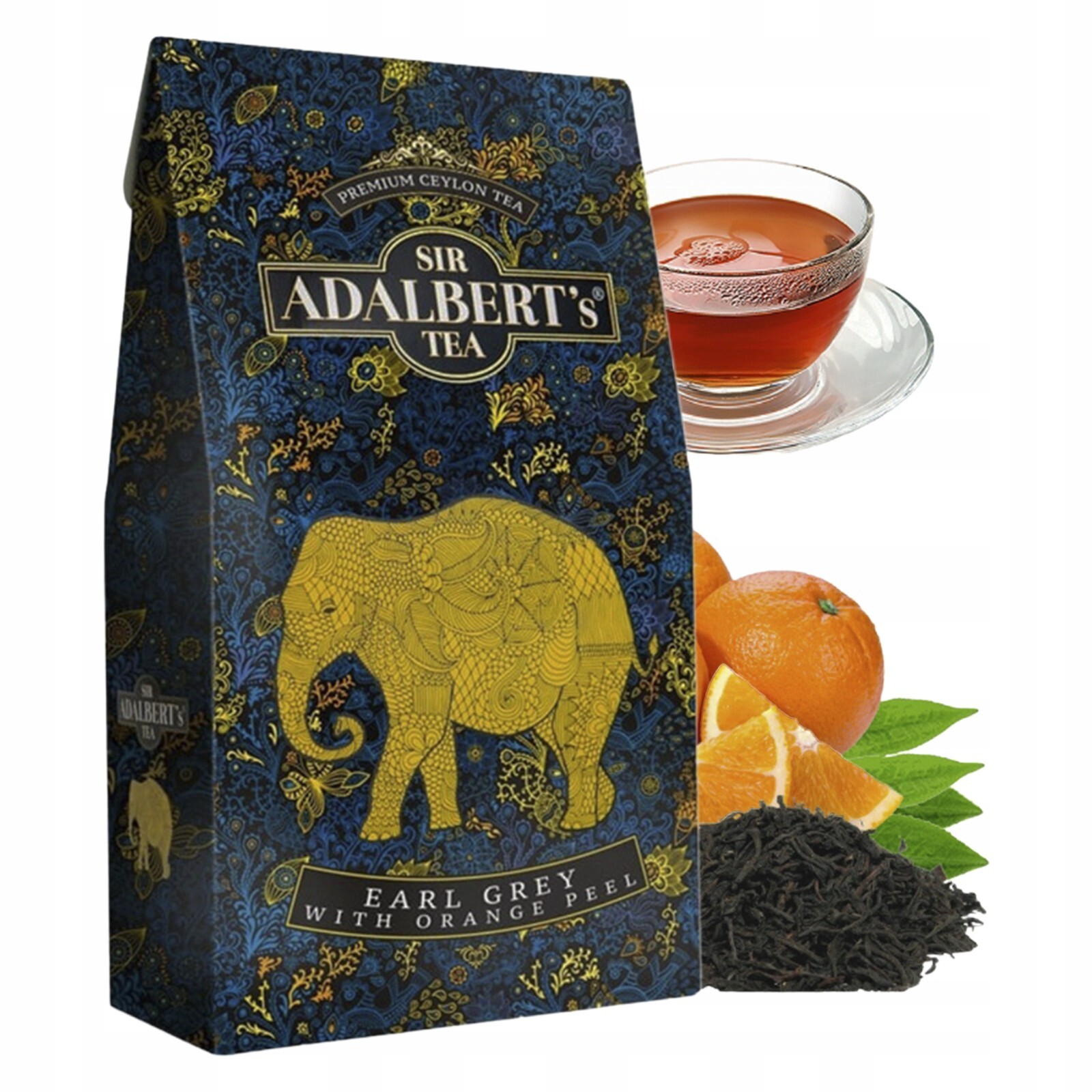 Adalbert’s Tea EARL GREY WITH ORANGE PEEL BLACK TEA – loose-leaf 100g pouch