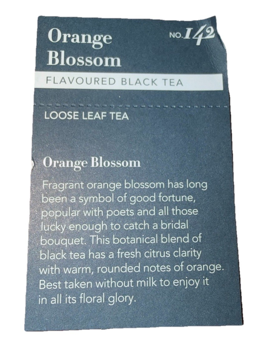 Whittard Tea Orange Blossom Loose Leaf 100g 3.53 oz Organic
