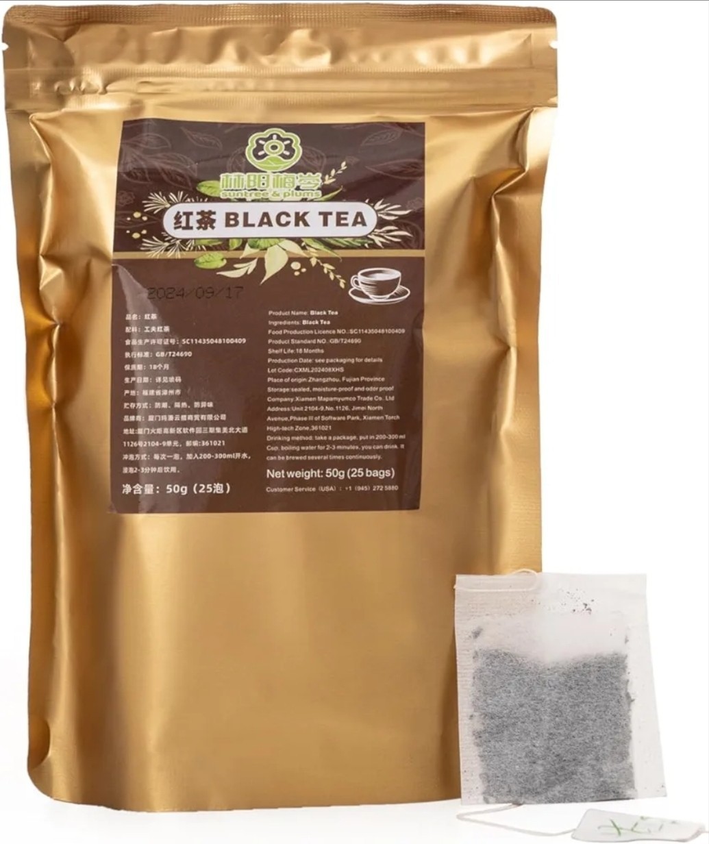 Foresun & Plum Garden Black Tea Bagged 50g 25 Servings Chinese Pantry