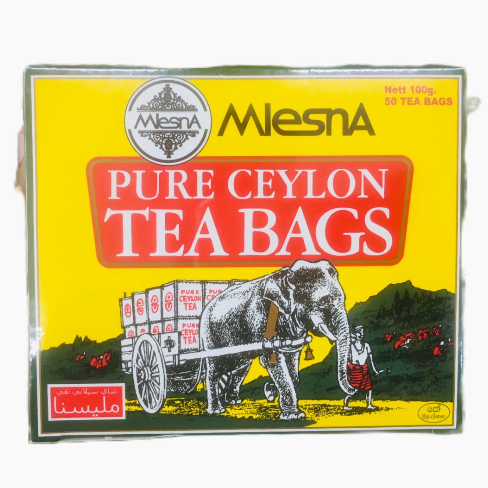 Mlesna PURE CEYLON TEA BAGS Premium Quality Natural Black Tea – 50/100 Tea Bags