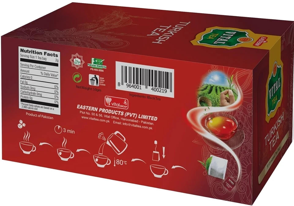 Eastern Vital Turkish Tea 25 tea Bags Free Shipping World Wide
