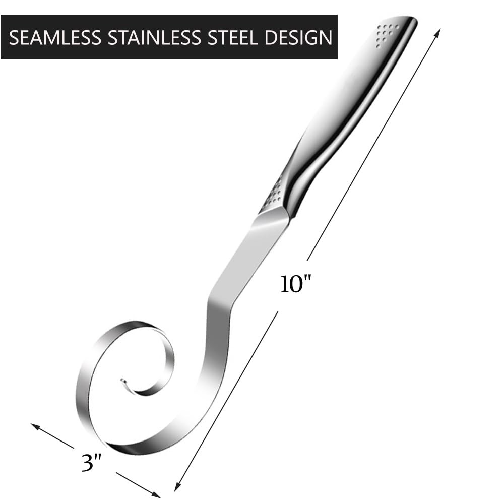 Seamless Danish Dough Whisk -10″ Stainless Steel Dutch Bread one size, Silver