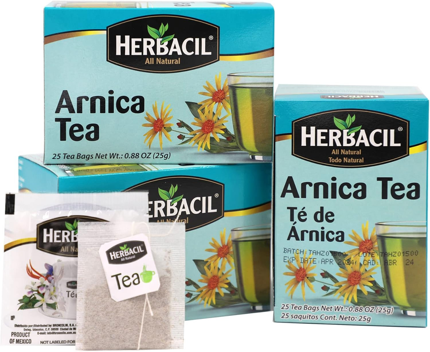 Arnica Herbal Tea – Caffeine-Free Natural Remedy, 25 Tea Bags per Box, 3-Pack (7