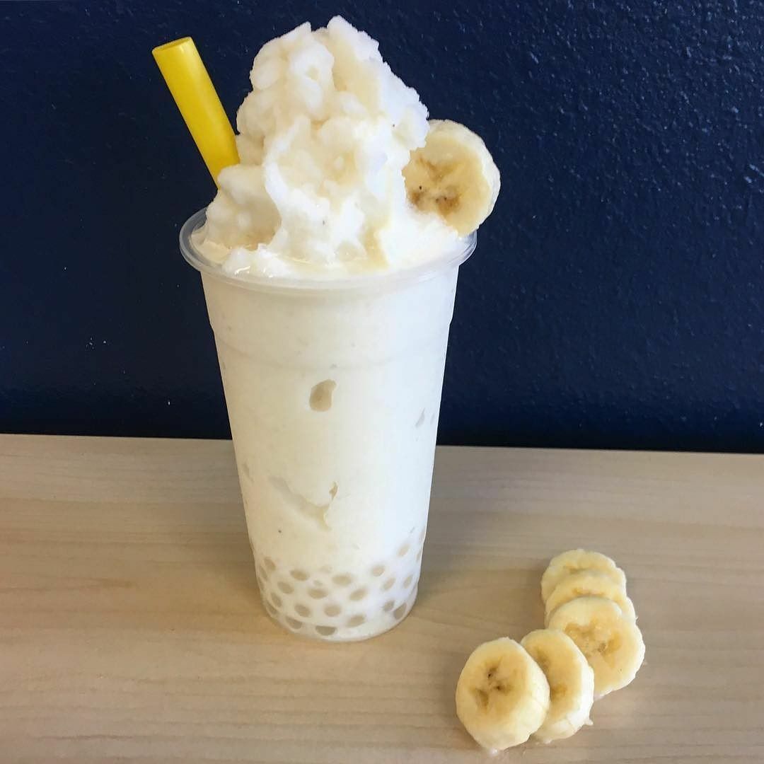 Premium STRAWBERRY BANANA Powder Boba Bubble Tea Tapioca Pearl Smoothie 12 oz