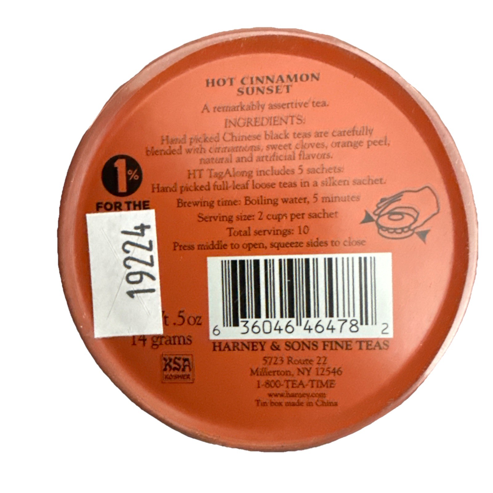 Lot 2 Harney & Sons Hot Cinnamon & Earl Grey Imperial 10 Tea Sachets To-go Tins