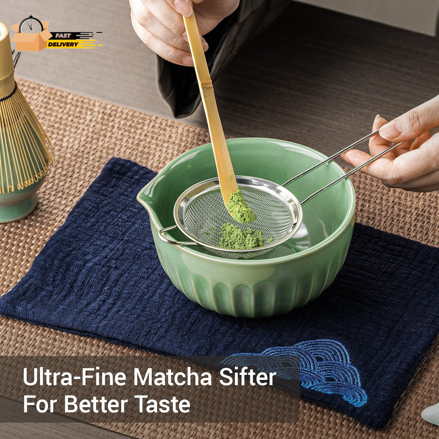Matcha Whisk Set, Matcha Kit Includes Ceramic Matcha Bowl, 7 Pcs Matcha Tea Gre