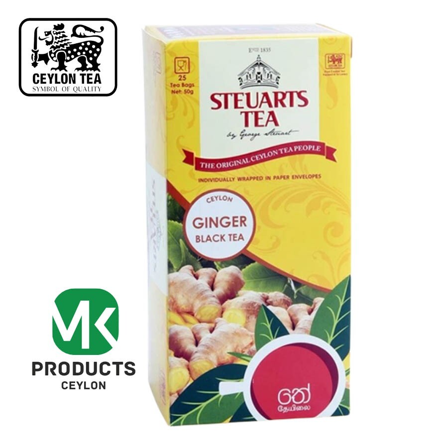 Ceylon George Steuarts Black Tea With Natural Ginger 25 Tea Bags|Free Shipping