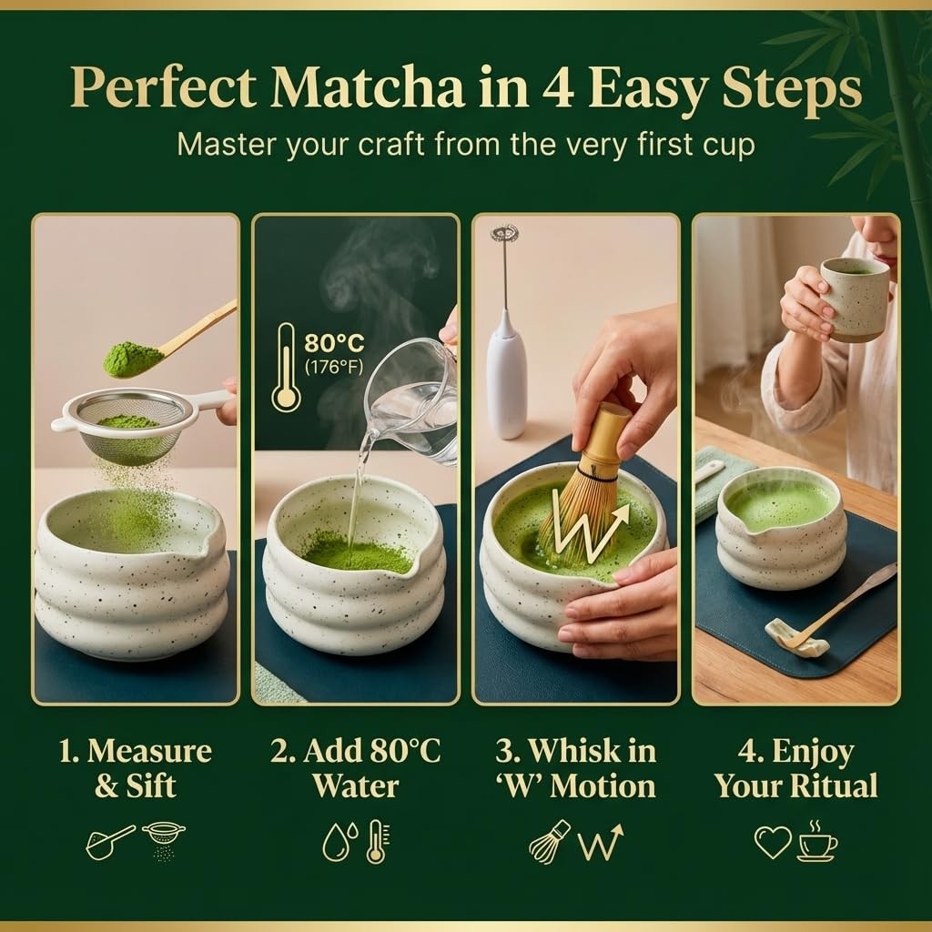 BARISTA EMPEROR® PREMIUM 11pcs MATCHA WHISK SET – Professional Matcha Kit Set…
