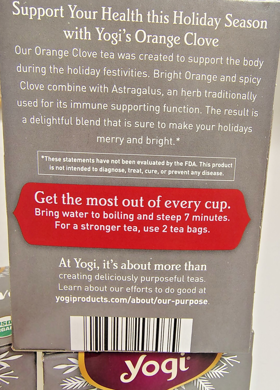 YOGI Orange Clove Tea, Caffeine Free, Organic/Vegan, BB 5/27, Lot of 3