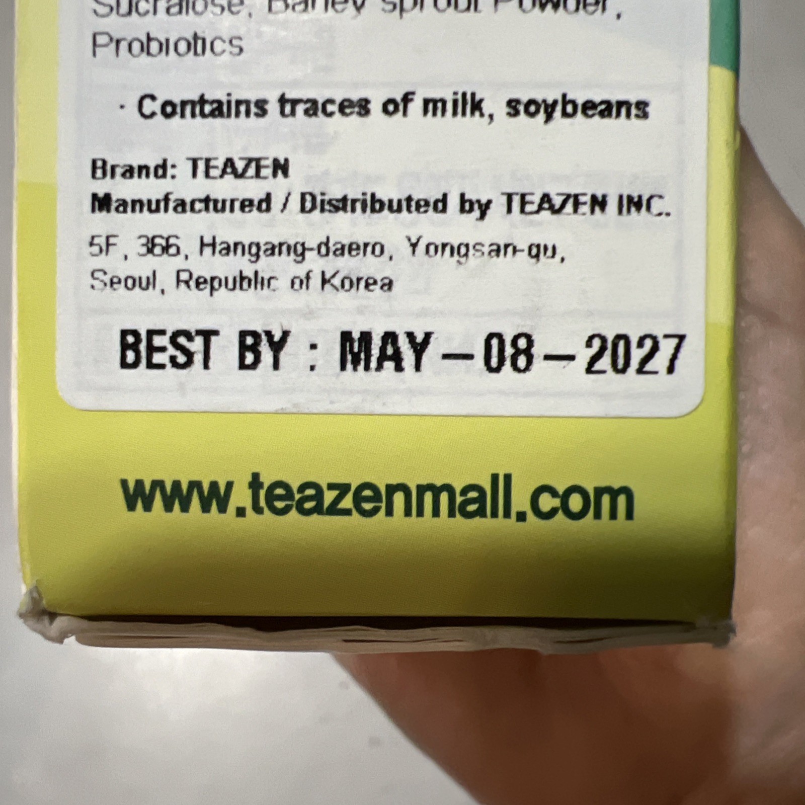 [TEAZEN] Green Mandarin Lime Kombucha Tea 10 Sticks Low Calorie, Prebiotics 8/27