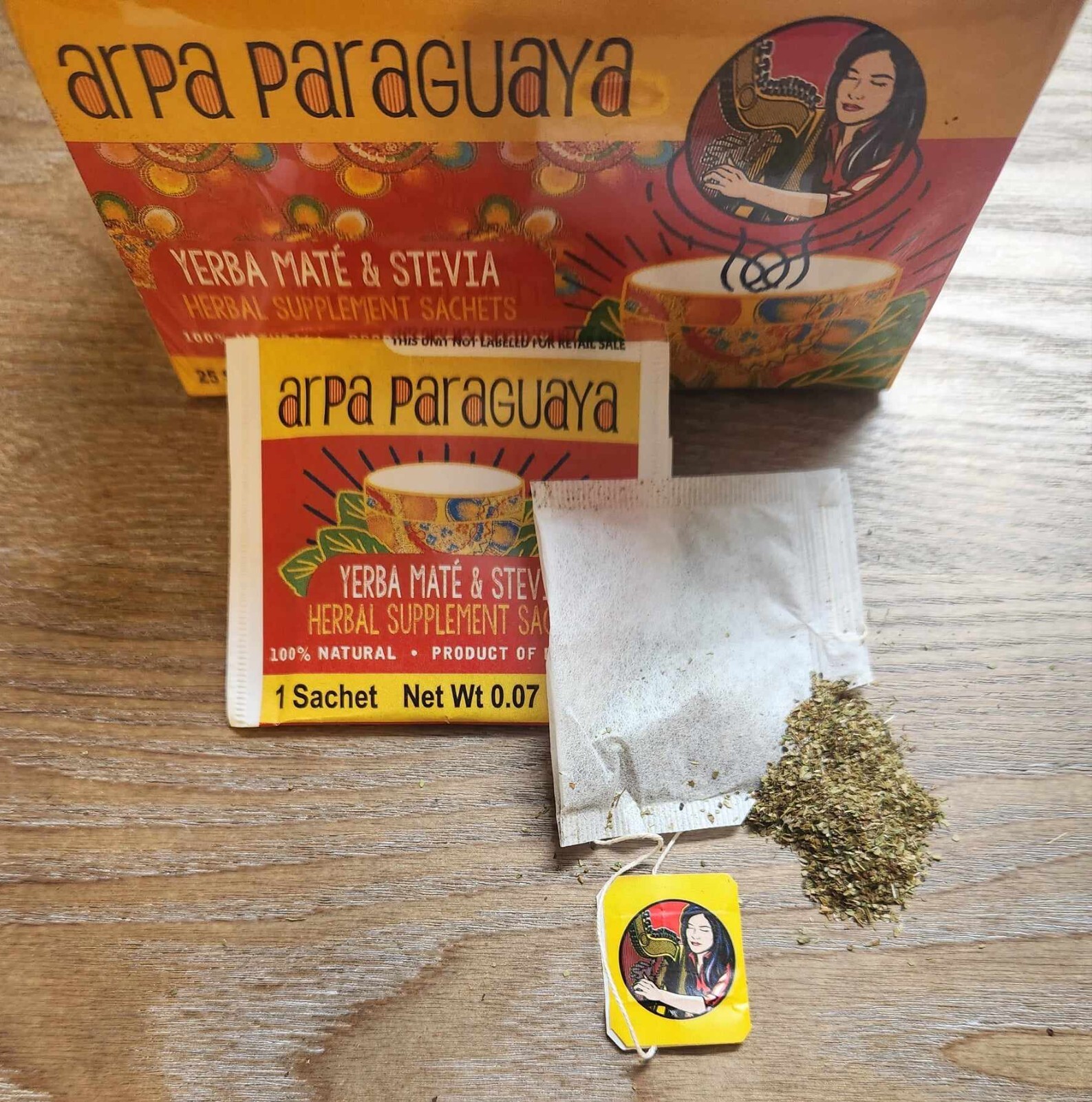 BULK Yerba Mate & Stevia Tea Sachets; BULK 12 boxes; 25 sachets per box