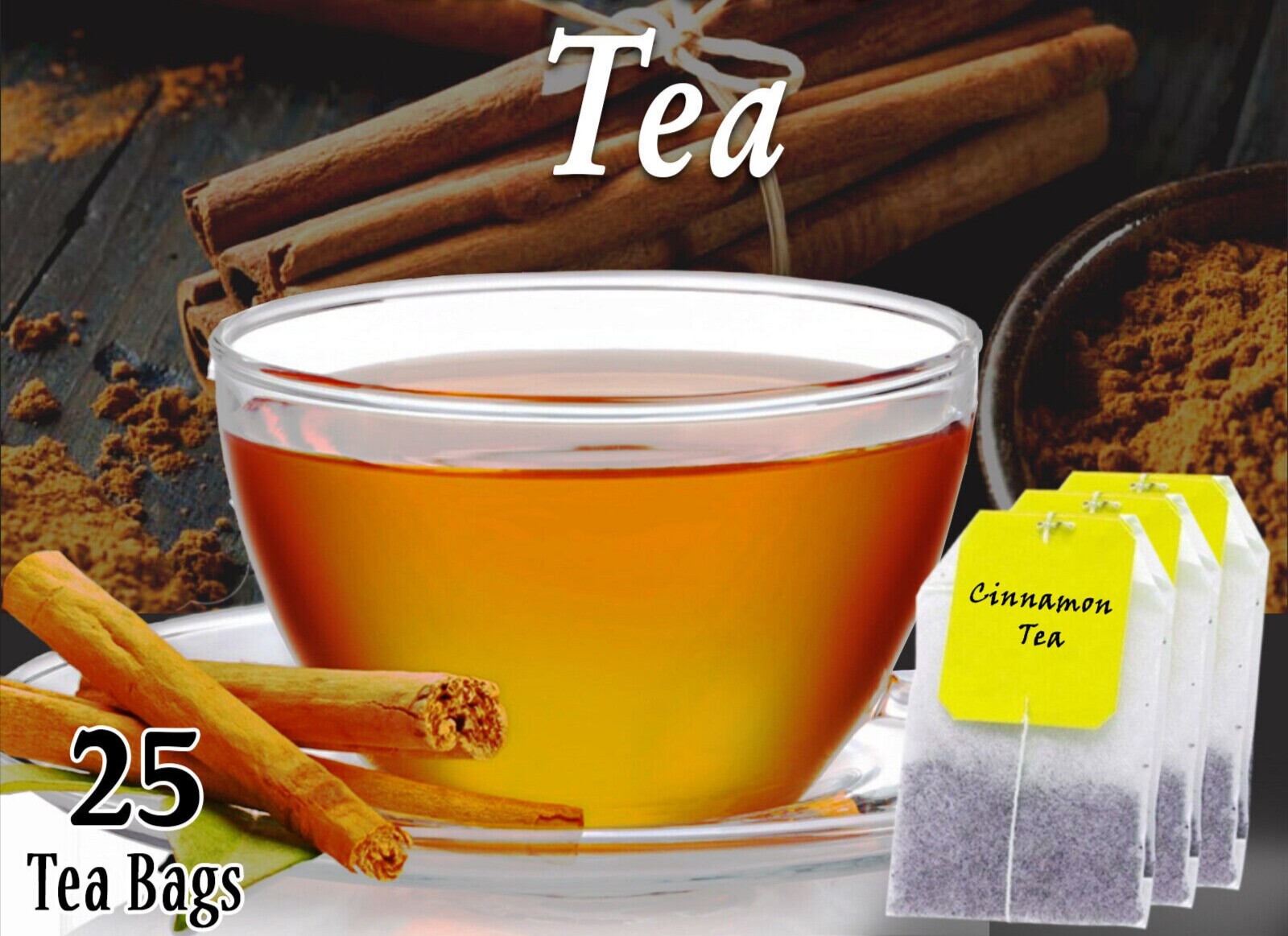 Organic Ceylon Cinnoman Tea bags balance blood sugar burns fat pure herbal drink