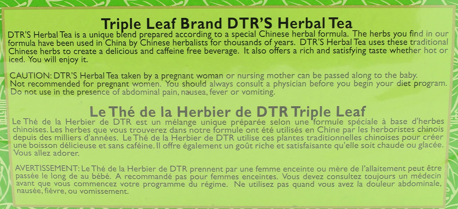 Triple Leaf Brand Dieters’ Tea, Green, 20-Count