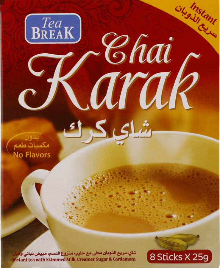 32 Sticks Chai Karak Instant Tea With Skimmed Milk, Creamer,Sugar & Cardamom كرك