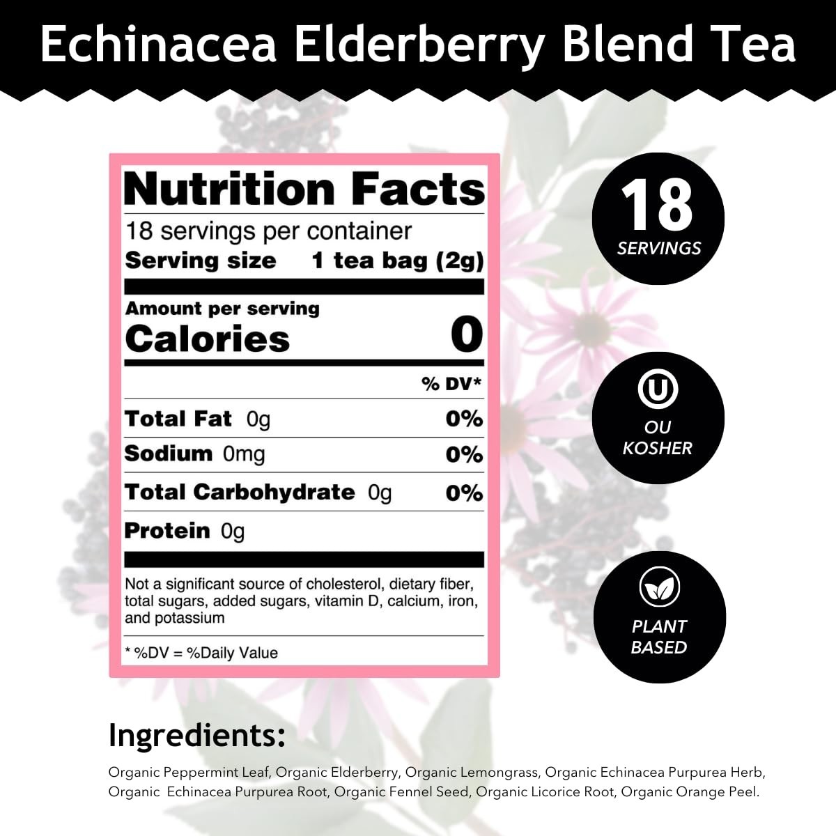 Buddha Teas – Tea Echinacea Elderberry Blend ~~ Set of 3 ~~ NEW