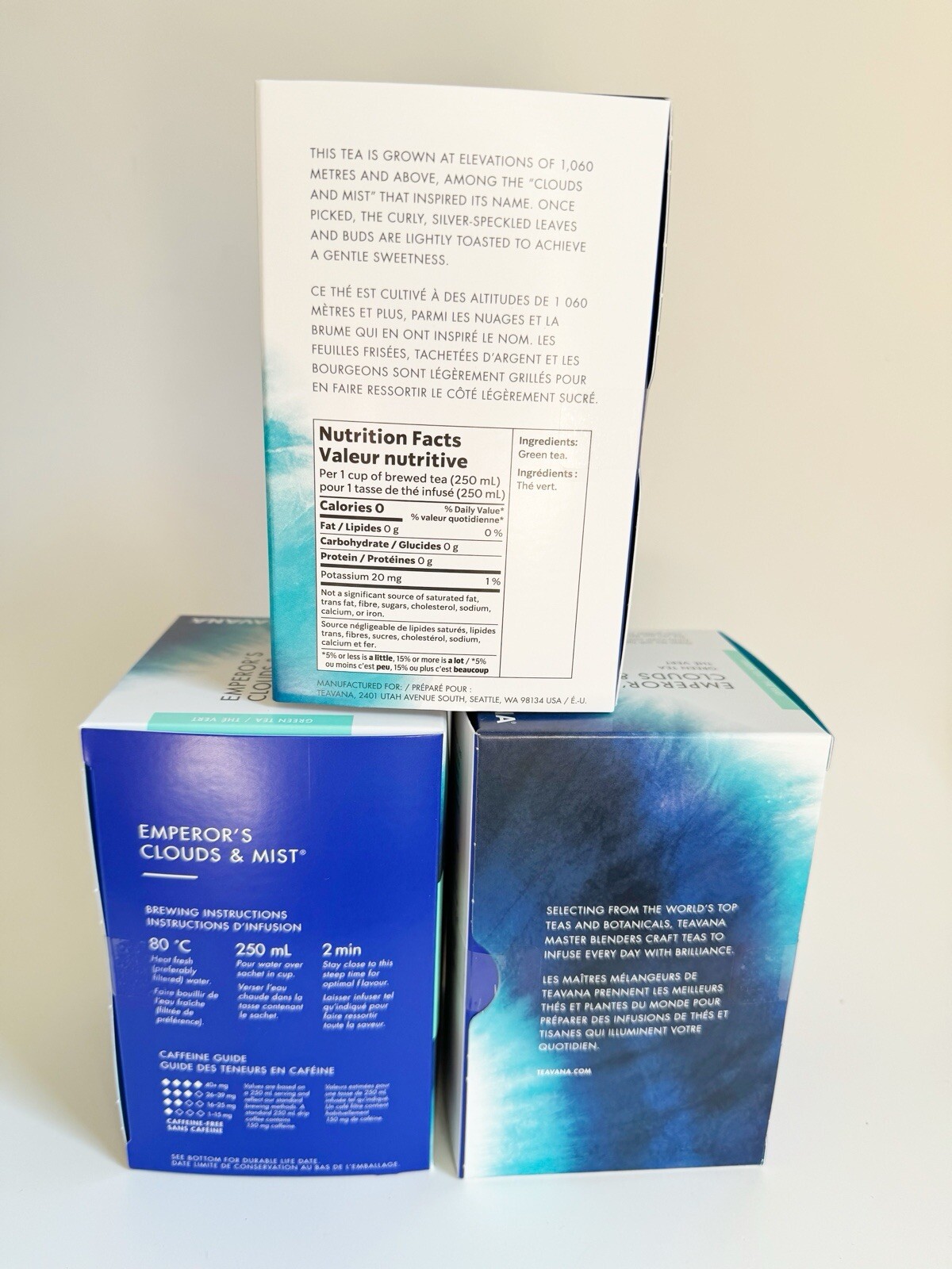 Starbucks Teavana Tea Emperor’s Clouds & Mist 3 Boxes Total 36 Sachets Green