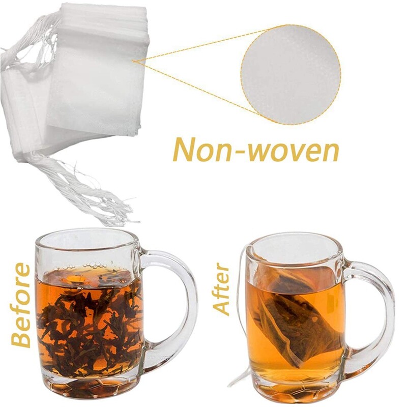 Non-woven Tea Filter Herb Loose Paper Empty Teabags Disposable Bag String LOT
