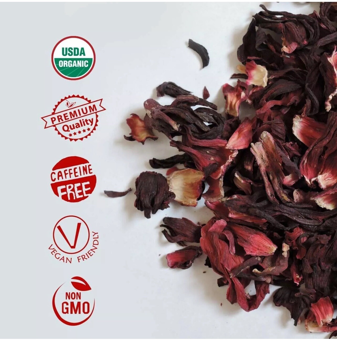 (8oz)Hibiscus Flower Organic Dried Cut Hibiscus Sabdariffa 100% Premium(1/2Ib)