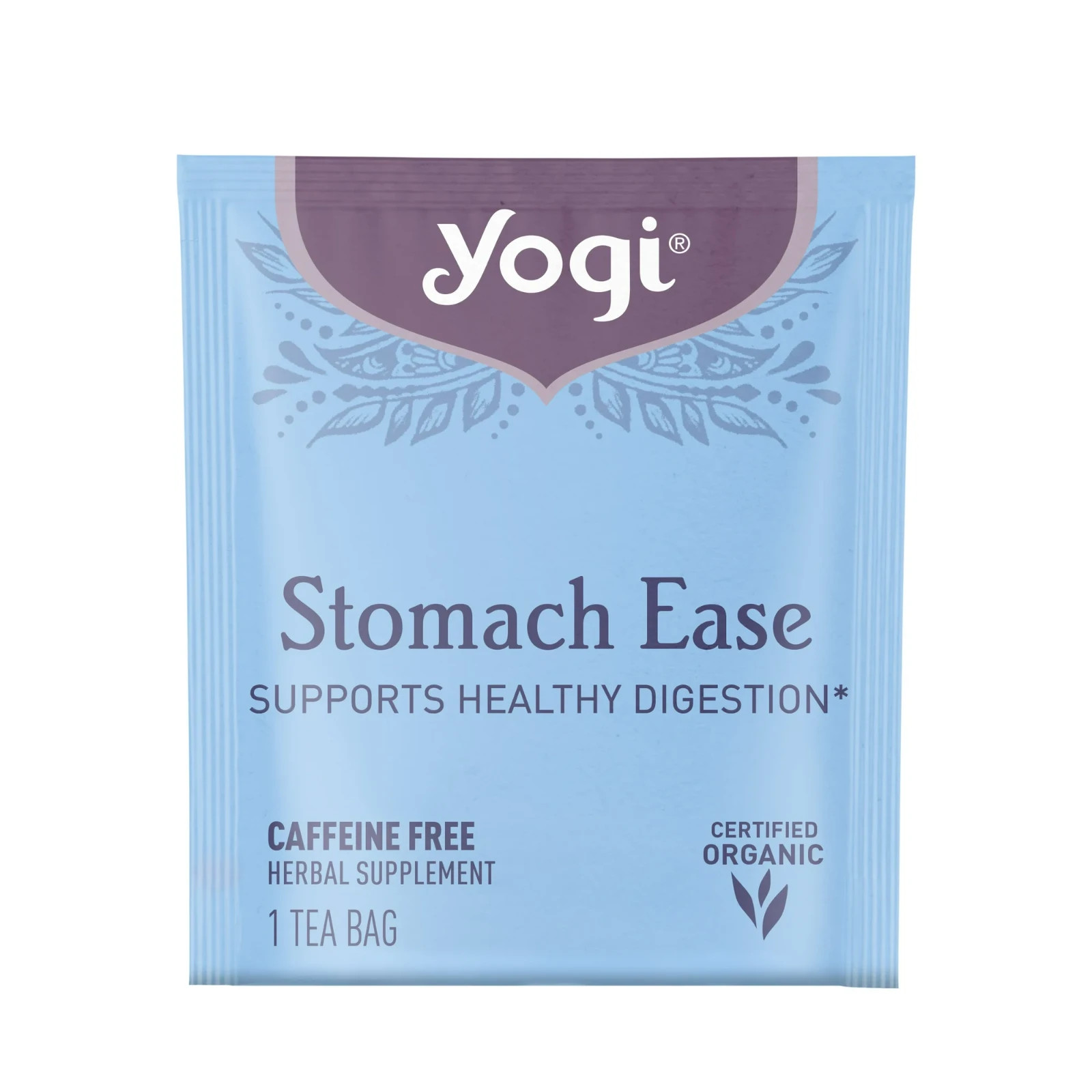 Yogi Tea Stomach Ease, Caffeine-Free Organic Herbal Tea Bags, 16 Count